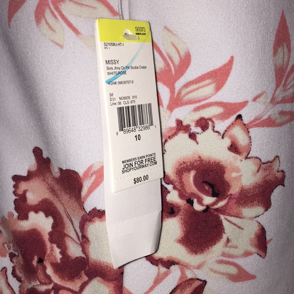 Missy Slvls Johnny Cir Firl Scuba Crepe White/Rose - Picture 3 of 5